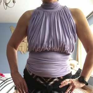 Halter tank with mock turtle neck